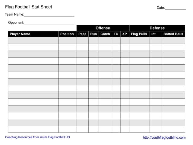 Flag Soccer Stat Sheet image regarding Printable Football Stat Sheets identified as Flag Soccer Stat Sheet
